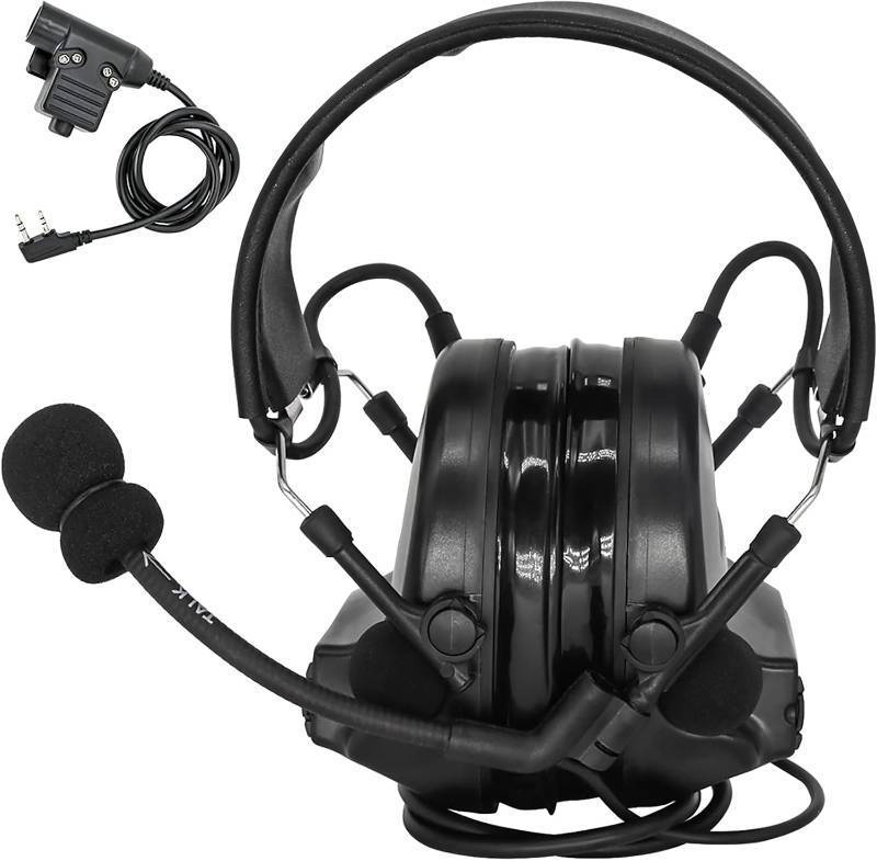 lot 4094 image: Tactical Headset,Sound Pickup Noise Reduction & Ken 2 Pin PTT for Airsoft Activities