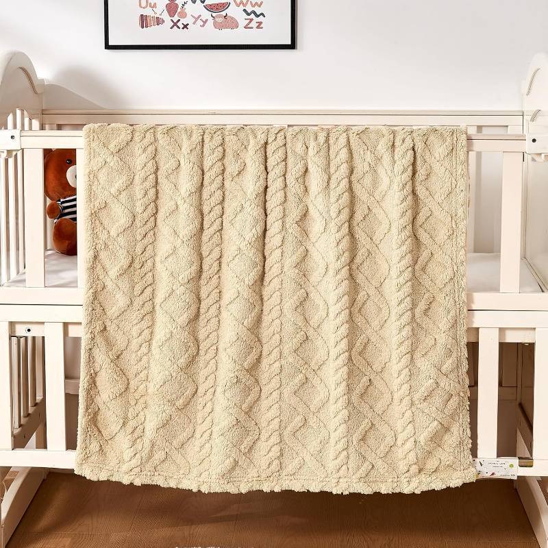 lot 40518 image: Yurhap Sherpa Baby Blanket, Soft Plush Fleece Baby Blankets for Boys Girls  Soft Baby Boy Blankets for Infant Toddler Newborn Gifts, Fluffy Baby Essentials, For Crib Stroller, 30x40, Khaki