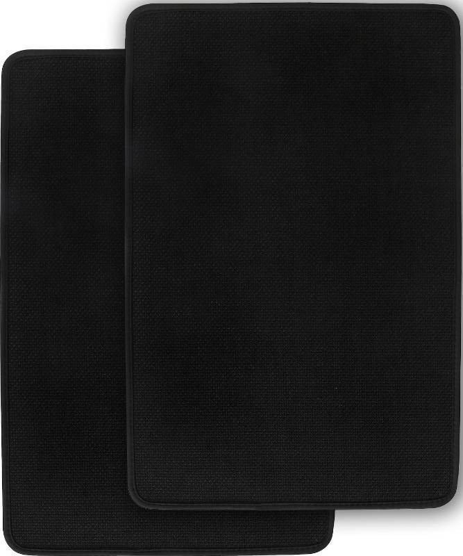 lot 13395 image: 2 Pack Bathroom Rugs, Bath Mats for Bathroom Non Slip Washable, Quick Dry, Water Absorbing, Fits Under Door, Ultra Thin, Rubber Backing, Low Pile, Ideal for Shower, Sink,Black,24x16
