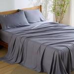 Bedsure PureWoven Rayon Derived from Bamboo, California King Sheet Sets | Cooling Sheets for Hot Sleepers, Breathable & Silky Soft, 16" Deep Pocket, Hotel Luxury Bedding, Dark Grey