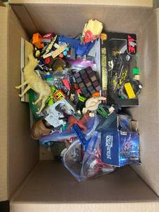 Mixed Toy Lot Action Figures Building Blocks Vehicles Games. Items will be added to this box