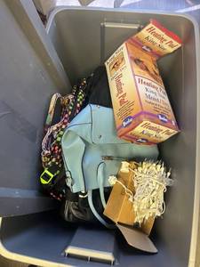 lot 18 image: Mixed Lot Dunlap King Size Heating Pads, Bags, String Lights & More in Sterilite Tote