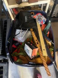 lot 49 image: Full bin of items. Unsearched includes Krups Coffee Maker Model 569 Household Use Only