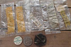 lot 3935 image: Antique 1920s -30s Delegate Ribbons and More