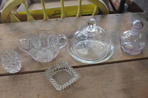 lot 3940 image: Princess House Glass Butter Dish & More