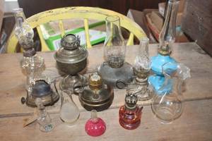 lot 3955 image: Antique Small Oil Lamp Bases and more 1 wrepair