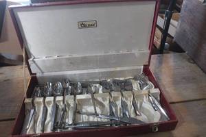 lot 3976 image: Vintage Silverware in Storage Box