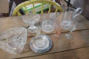 lot 3984 image: Vintage Glass Pitcher and More
