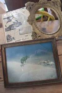 lot 4007 image: Antique Wolf Picture wdamage corner & More