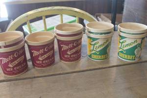 lot 4012 image: Vintage Ice Cream & Sherbet Containers
