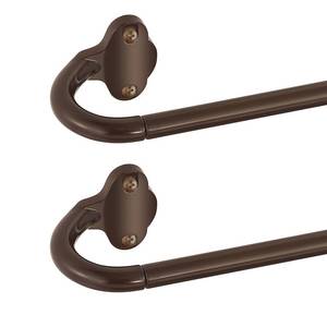 lot 29034 image: Bronze Wrap Around Curtain Rods 2 PackSmall Blackout Adjustable Window Curtain Rod for Bedroom Kitchen Apartment Renter Friendly, Room Darkening Curved Drapery Rods Easy Install, Brown 28-48 Inch - Retail $27