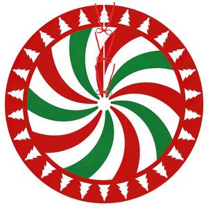 lot 29040 image: Christmas Tree Skirt 36 Inch, Tree Red Green Spiral Candy Xmas Tree Skirt Christmas Tree Mat for Home Party Holiday Indoor Outdoor Decorations - Retail $10