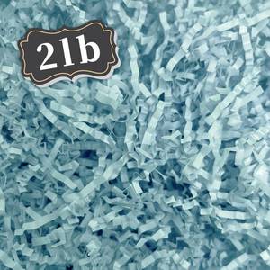 lot 29053 image: 2 LB Light Blue Crinkle Cut Paper Shred Filler Great for Gift Wrapping, Basket Filling, Birthday, Wedding, Halloween, Thanksgiving, Christmas Day, New Year Party Decorations Filling Supplies - Retail $23