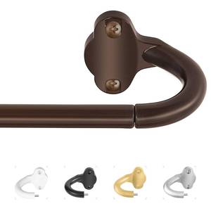 lot 29063 image: Bronze Wrap Around Curtain Rods58 Inch Blackout Adjustable Window Curtain Rod for Bedroom Kitchen Apartment Renter Friendly, Room Darkening Curved Drapery Rods Easy Install, Antique Brown 36-72 - Retail $19