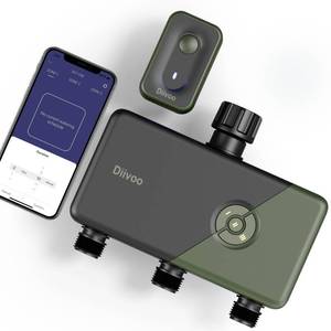 WiFi Sprinkler Timer 3 Zone, Smart Water Hose Timer Compatible with Alexa and Google, Remote Control Irrigation Timer, Automatic Manual Watering, Rain Delay, for Garden, Yards and Lawns, Green - Retail: $90