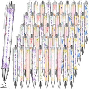 lot 29078 image: 150 Pcs Mothers Day Pen Bulk for Women Flower Black Ballpoint Pen - Retail $41