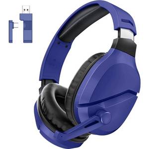 lot 29079 image: Wireless Gaming Headset with Mic for PS5 PC PS4, Navy Blue - Retail $40