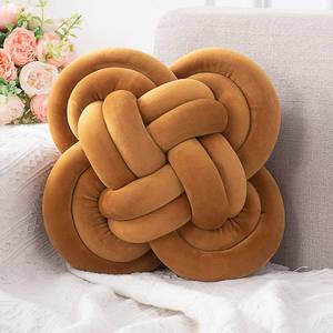 lot 29086 image: Knot Pillow, Decorative Throw Pillows with Soft Plush for Couch, 12 Knotted Pillows Brown Dorm Room Decor Knot Pillow Ball Decorative Cushion for Bed Living Room - Retail $30