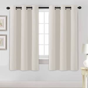 lot 29096 image: Room Darkening Curtains for Living Room Light Reducing Thermal Insulated Window Treatment PanelsDrapes Grommet Top 2 Panels (Ivory - 42 x 63 Inches) - Retail $26