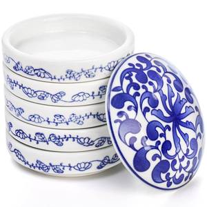 lot 29110 image: Ceramic Paint Palette, 5 Layers Stackable Mixing Trays Set, Round Porcelain Watercolor Palettes Sauce Dishes with Lid for Artist Gouache Pigment Chinese Watercolor Ink Mixing - Retail $15