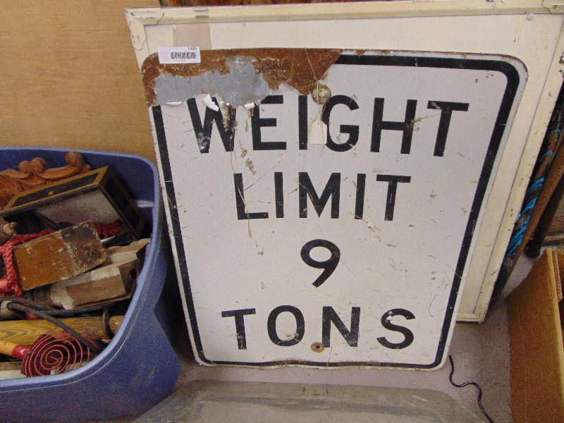 lot 1889 image: Weight Limit Sign