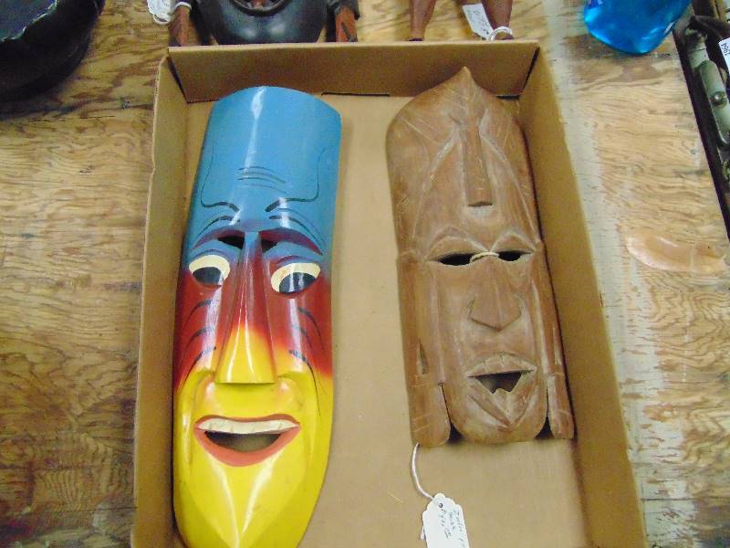 lot 1959 image: Tribal Masks & Bowl