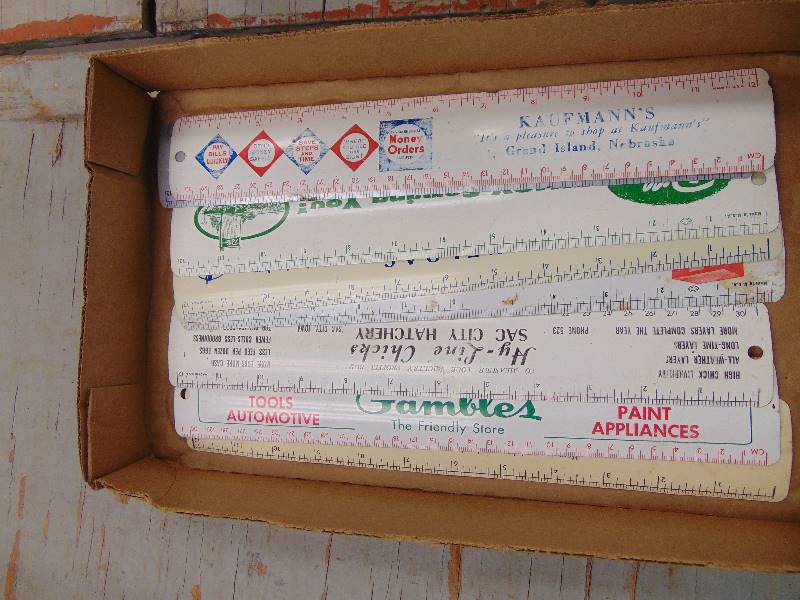 lot 1982 image: Vintage Metal advertising Rulers