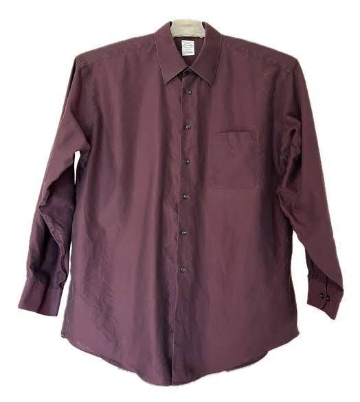 lot 63360 image: Pronto-Uomo Burgundy Bitton Down Shirt - 17.5 - 3233