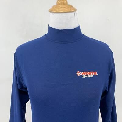 lot 63403 image: blue Worth Xtra-Dri mock neck power shirt  - XX-Large