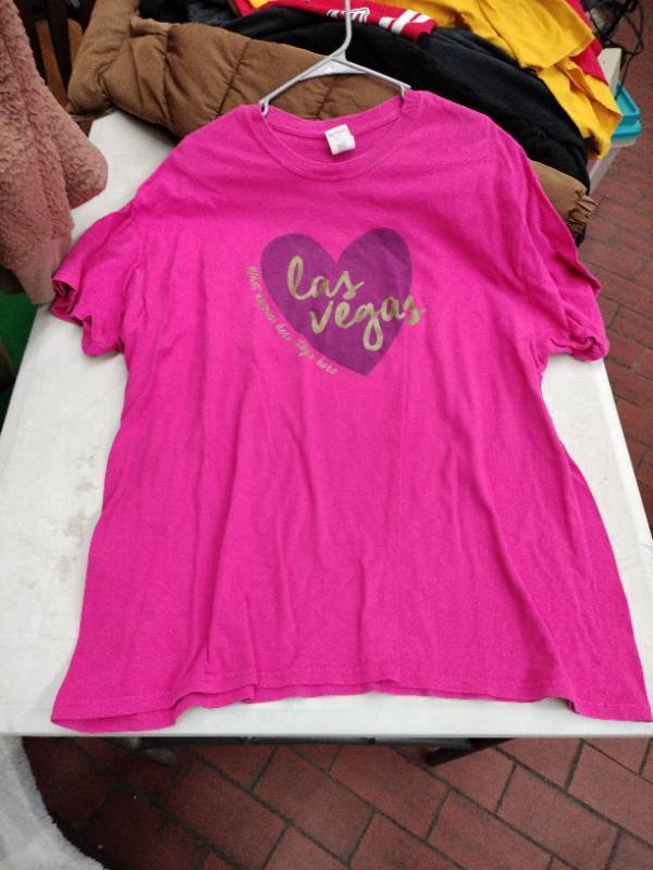 lot 63408 image: Hot Pink Las Vegas Graphic Tee - XL