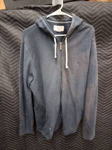 lot 33950 image: Original Penguin diamond quiltedjacquard full-zip hoodie - XXL