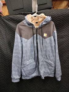 lot 33953 image: Carhartt blue and brown full-zip hooded jacket - L