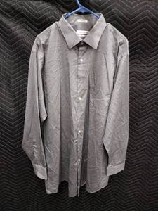 lot 33969 image: Van Heusen Lux Sateen Gray Dress Shirt - Tall - 17.5