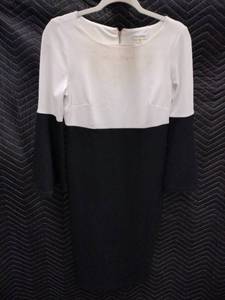 lot 33981 image: Calvin Klein black and white color-block sheath dress - 6