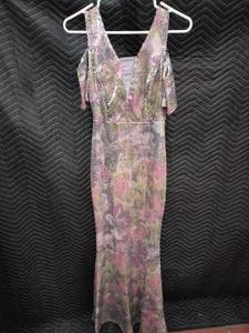lot 33982 image: Rucylly formal V-neck maxi gown with Floral Sequin Overlay - 12