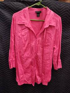 lot 59463 image: bright pink Lane Bryant button-down shirt - 2224W