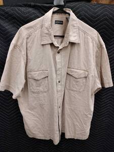 lot 59470 image: St. Johns Bay mens short-sleeve button-up utility shirt - Beige - XL