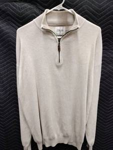 lot 59472 image: E. Magrath oatmeal-colored mens quarter-zip pullover sweater