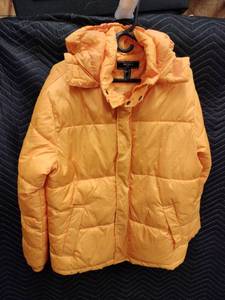 lot 59475 image: orange Forever 21 hooded puffer jacket - M