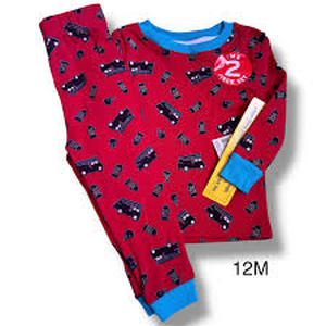 lot 33987 image: Baby Boys 2pc Firetruck Pajama Set - 18M