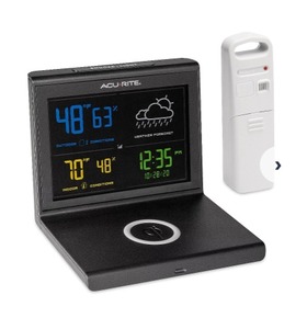 lot 3031 image: AcuRite Digital Weather Station with Wireless Charging Pad & Alarm