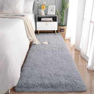 lot 3055 image: Chicrug Soft Runner Rug 2x6 ft Plush Shag Non-Shedding Grey