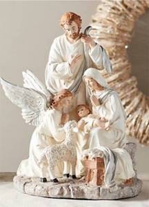 lot 3087 image: Valerie 13 Holy Family Nativity Scene with Angle