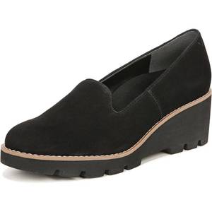 lot 3089 image: $80 Vionic Willa Wedge Loafers & Slip-Ons Black Suede Size 6.5 M