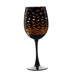 lot 3098 image: SKULLS Halloween Two Tone Wine Glass with see through skulls