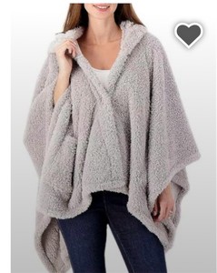lot 3114 image: $46 Bumblebella Cotton Candy Plush Hooded Wrap Caramel Candy GREY