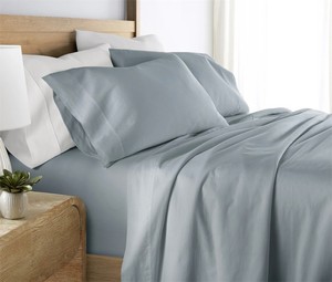 lot 3119 image: blue Bobby Berk 400 thread count sheet set TWIN