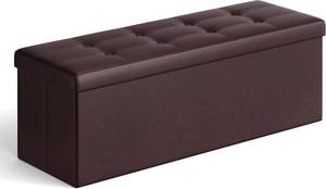 lot 3138 image: $50 SONGMICS Storage Ottoman Bench, 43.3-Inch Folding Foot Stool