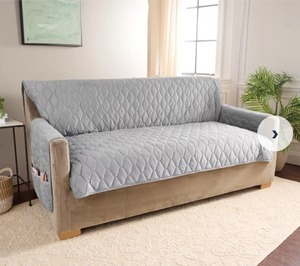 lot 3142 image: Home Reflections Micromink Pin-Sonic Sofa Cover, CREAM in Color