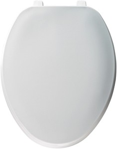 lot 3145 image: Bemis Plastic Toilet Seat, Elongated, 18-716 Bolt to Seat Front